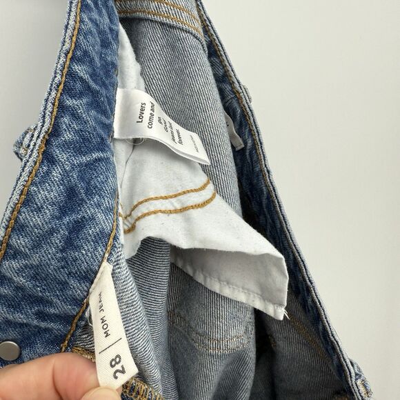Pacsun Blue Denim Mom Jeans Size 28 Classic Cotton - Picture 8 of 10